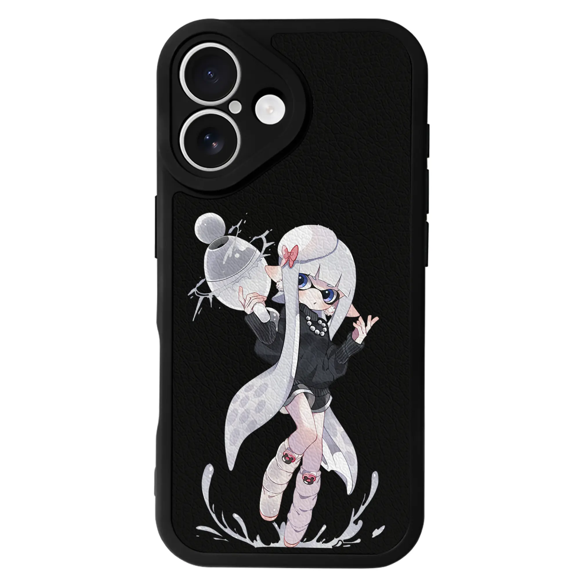 スプラトゥーン グッズ,インクリング - IPhone 16シリーズ対応 ・ シリコンスマホケース ・ レザー調 ・ 高精度フィット ・ 耐衝撃 ・ ワイヤレス充電対応 ・ 精密カット